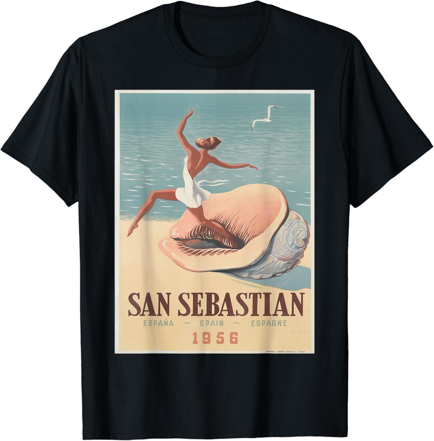 Vintage poster San Sebastian Retro TShirt Clothing